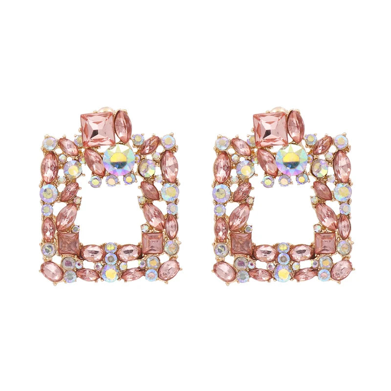 Rhinestone Dangle Earrings Lady Party Jewelry Collection