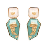 Resin Stone Pendant Earrings Wedding Dangle Drop Jewelry