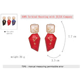 Resin Stone Pendant Earrings Wedding Dangle Drop Jewelry