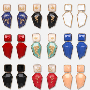 Resin Stone Pendant Earrings Wedding Dangle Drop Jewelry