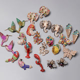 Vintage Butterfly Lobster Earrings Rhinestone Animal Drop Earrings Female