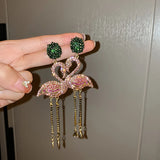Vintage Butterfly Lobster Earrings Rhinestone Animal Drop Earrings Female