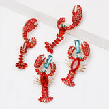 Vintage Butterfly Lobster Earrings Rhinestone Animal Drop Earrings Female