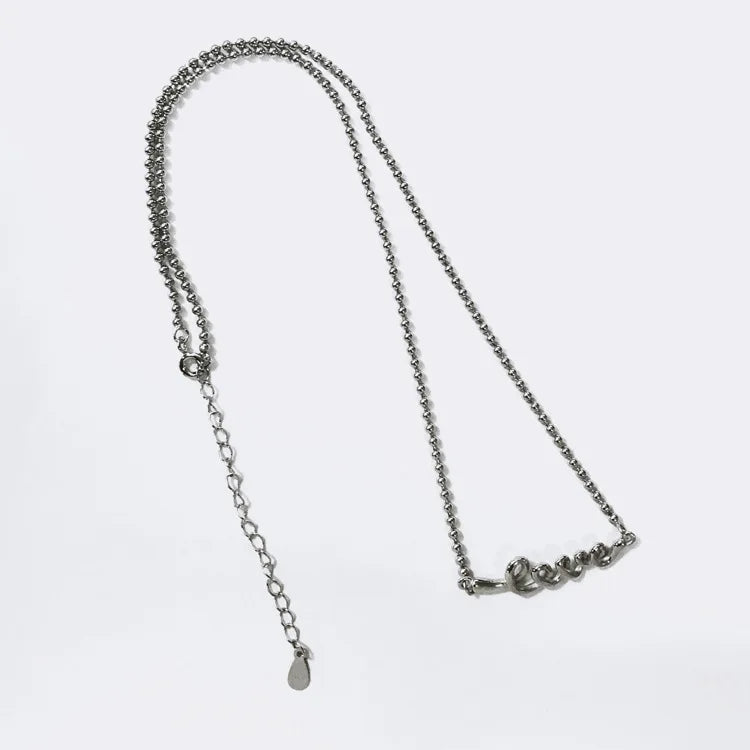 S925 Silver Sweet LOVE Pendant Necklace Women Jewelry