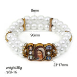 Christian Jesus Bracelet with Virgin Mary Cross Picture