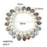 Christian Jesus Bracelet with Virgin Mary Cross Picture