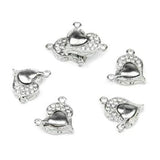 20pcs 21*16mm Heart Metal Rhinestone Magnetic Clasp for Bracelet Necklace