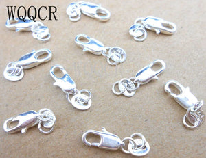 100PCS 925 Silver Lobster Clasps+Jump Rings Set Necklace Jewelry Findings
