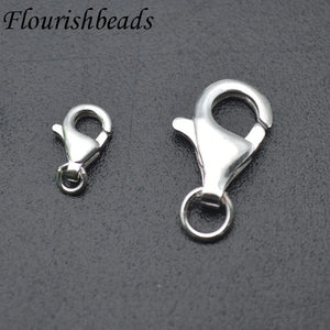 925 Sterling Silver Lobster Clasps + Jump Rings for DIY Jewelry 20pcs/lot