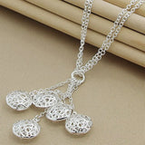925 Silver Hollow Round Necklace for Women