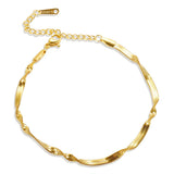 Stainless Steel Ripple Chain Bracelet Plated Jewelry for Women