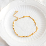 Stainless Steel Ripple Chain Bracelet Plated Jewelry for Women