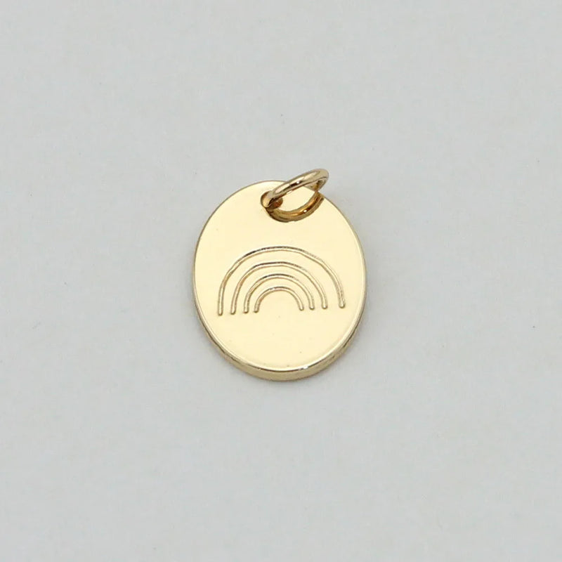 Rainbow Pattern Engraved Pendant Charms for Women