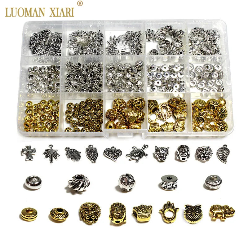 Jewelry Making Kit Alloy Charms and Space Beads for Diy Bracelet Necklace