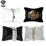 Velvet PU Leather Jewelry Pillow Stand Organizer Display Prop