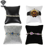 Velvet PU Leather Jewelry Pillow Stand Organizer Display Prop