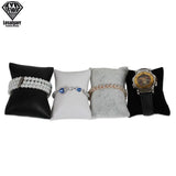 Velvet PU Leather Jewelry Pillow Stand Organizer Display Prop