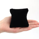 Jewelry Pillow Stand Velvet PU Leather Holder Organizer Bracelet Case