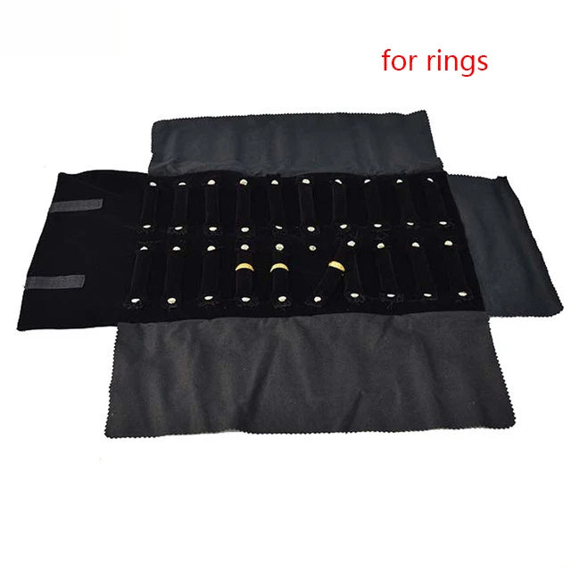 Portable Jewelry Roll Bag Velvet Organizer Storage Box