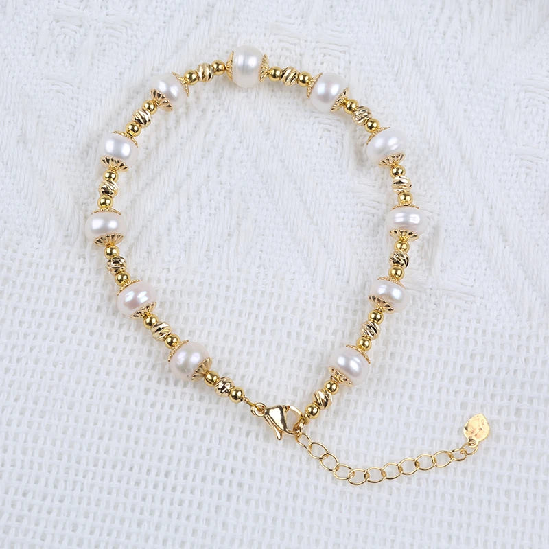 Button Pearl Bracelet Jewelry Supplies for Women
