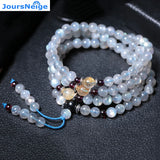 Gray Moonlight Stone Bracelet 108 Buddha Beads Necklace Crystal Jewelry