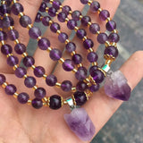 Natural Stone Bracelet Purple 6mm Round Bead Shape Fresh Jewelry