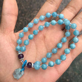 Natural Stone Bracelet Purple 6mm Round Bead Shape Fresh Jewelry
