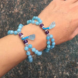 Natural Stone Bracelet Purple 6mm Round Bead Shape Fresh Jewelry