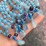 Natural Stone Bracelet Purple 6mm Round Bead Shape Fresh Jewelry