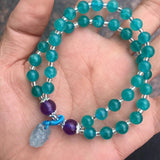 Natural Stone Bracelet Purple 6mm Round Bead Shape Fresh Jewelry