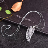 Natural Stone Pendant Wings Necklace Lucky Jewelry