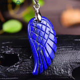 Natural Stone Pendant Wings Necklace Lucky Jewelry