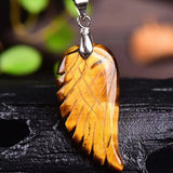 Natural Stone Pendant Wings Necklace Lucky Jewelry