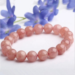 Strawberry Crystal Bracelet Round Beads Hand String Lucky Fine Carving