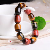 Tiger Eye Stone Bracelet Barrel Beads Jewelry