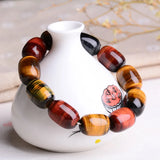 Tiger Eye Stone Bracelet Barrel Beads Jewelry