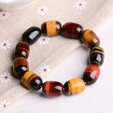 Tiger Eye Stone Bracelet Barrel Beads Jewelry