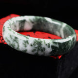 Natural Stone Bangles Flower Pattern Health Lucky Women Mother Gift