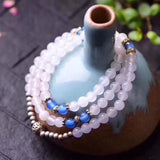 Crystal Bracelet Round Beads with Tibetan Silver Accessories for Women