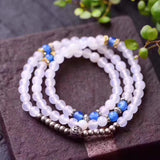 Crystal Bracelet Round Beads with Tibetan Silver Accessories for Women