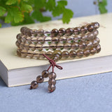 6mm 108 Beads Red Crystal Bracelets Multilayer Jewelry