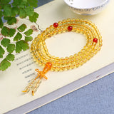 6mm 108 Beads Red Crystal Bracelets Multilayer Jewelry