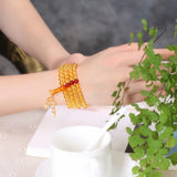 6mm 108 Beads Red Crystal Bracelets Multilayer Jewelry