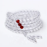 6mm 108 Beads Red Crystal Bracelets Multilayer Jewelry