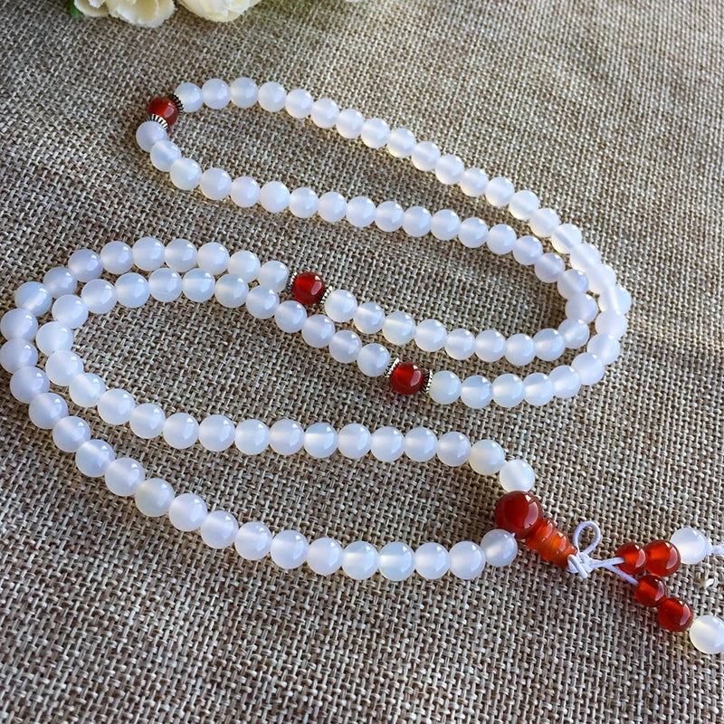 Multilayer Red Crystal Beads Bracelet for Women - 6mm Round Beads