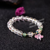 Crystal Four-leaf Clover Pendant Bracelet for Women