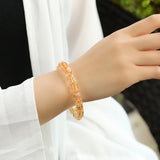 Yellow Natural Crystal Bracelets Bucket Beads Lucky for Women Men