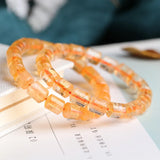 Yellow Natural Crystal Bracelets Bucket Beads Lucky for Women Men
