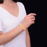 Yellow Natural Stone Bracelets Round Beads Lucky Crystal Bracelet