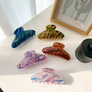 Marbling Hair Clip Claw For Girl Acrylic Shark Clip Hair Accessories